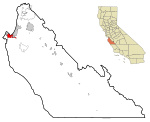 Monterey County California Incorporated and Unincorporated areas Monterey Highlighted